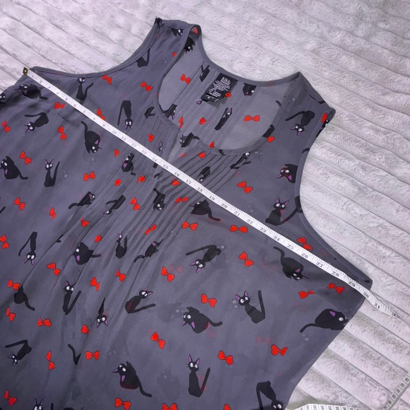 Torrid Kiki's Delivery Service Cats Bows Gray Sheer Sleeveless Tank Top Womens 4 - Picture 4 of 8